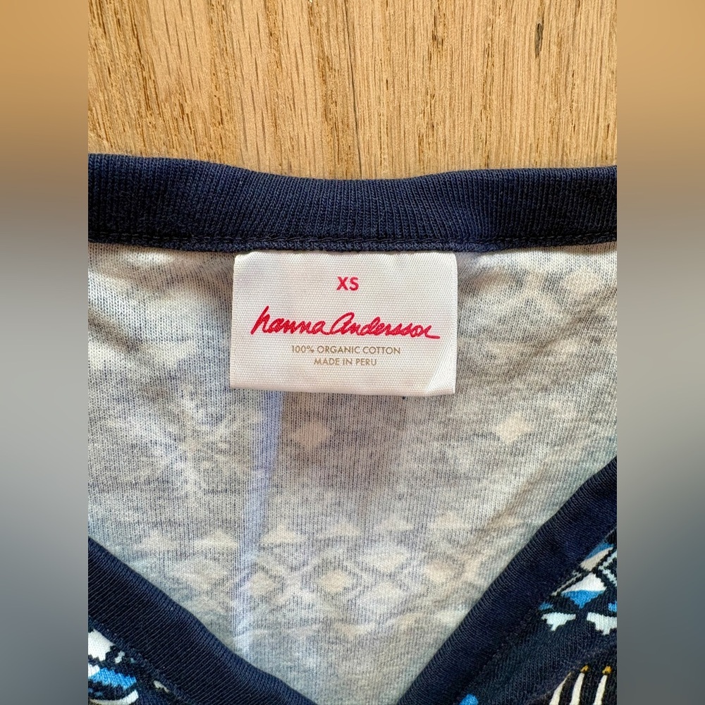 Hanna Andersson Hanukkah Pajamas Women XS V-Neck Dreidel Menorah Fair Isle Set - Picture 5 of 8